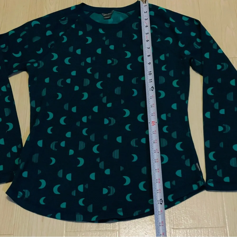 NWOT Eddie Bauer Teal and Navy Long Sleeve Lounge Pajama Top Women’s Size S